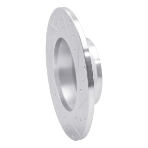 Audi TT Brake Rotor (1) - Rear Left - R1 Concepts - Drilled & Slotted - Silver - `08-`15